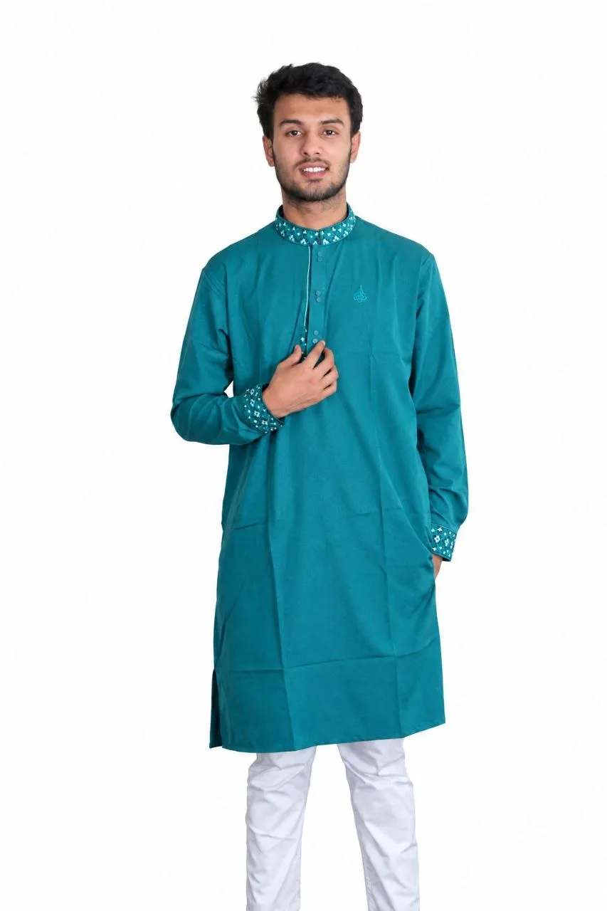 New Stylish Panjabi - Sea Blue
